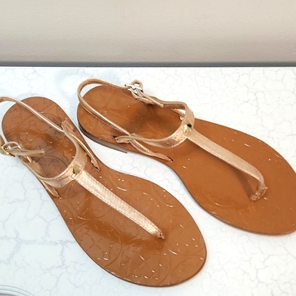 Kate Spade Citrine Rose Gold Thong Sandals, Size 6 ~ EUC - Picture 10 of 12